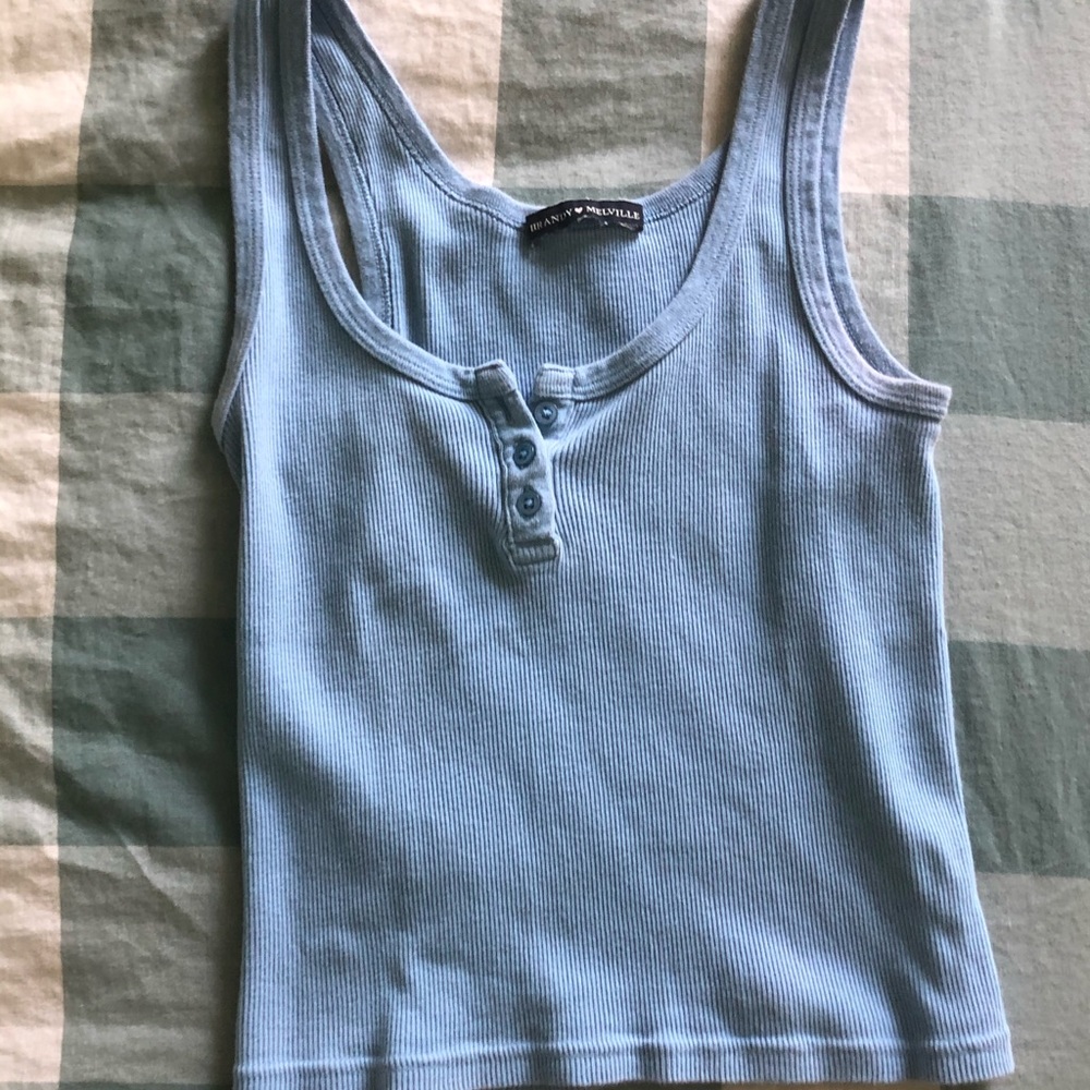 rare blue button down brandy tank!